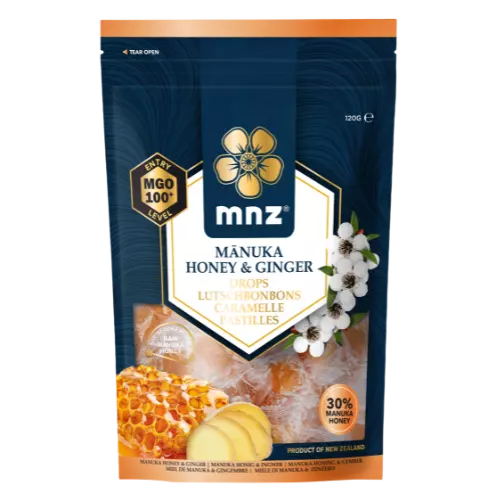 Bonbons à sucer au miel de manuka & gingembre